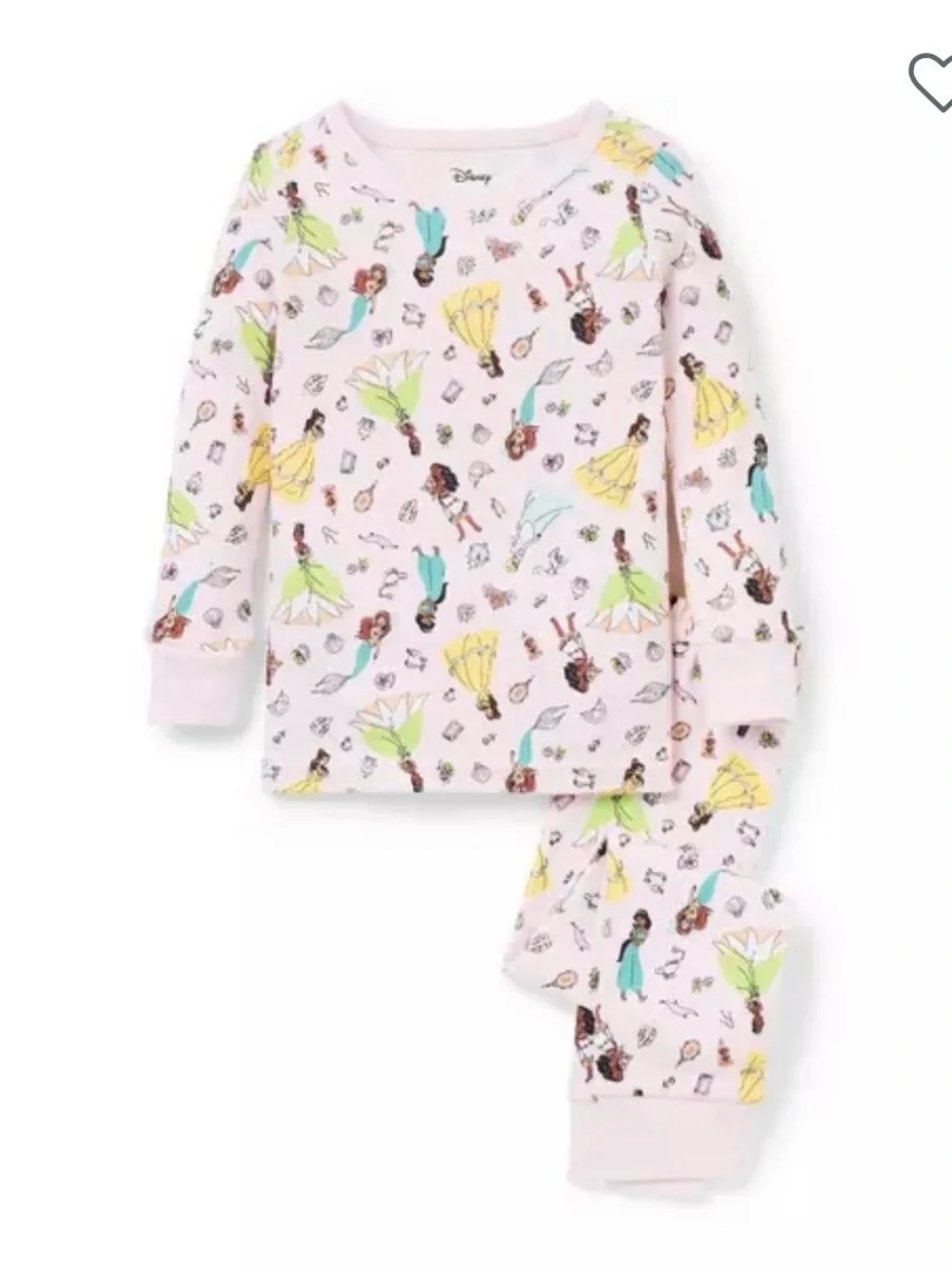 Janie and Jack Pink Princess Character Cotton Pajama Set